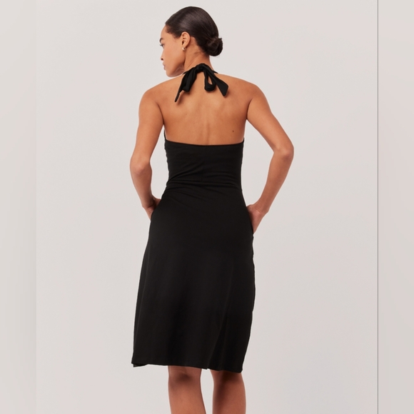 NWT Pact organic black fit and flare halter dress size small - Picture 4 of 5
